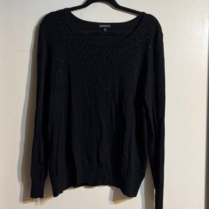 George Black Top with Embellished Front